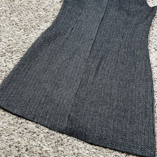 Vintage 90s Stylish Black Gray A-Line Womens Dress Small Front Slit Made USA - Picture 8 of 13