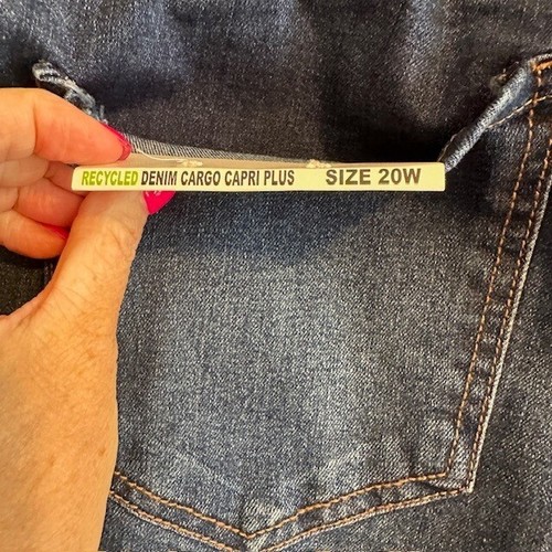 D. Jeans Recycled Denim Cargo Capri Plus Stretch Jeans Size 20W NWT - Picture 8 of 9