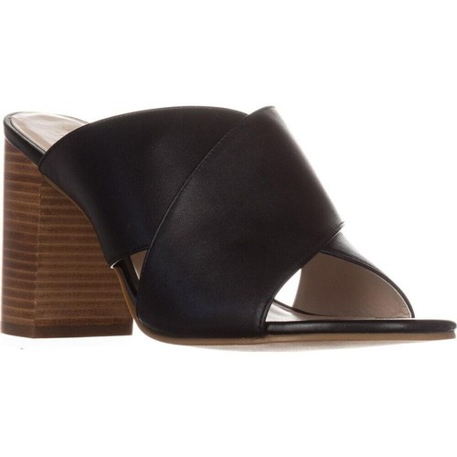 Cole Haan Women Size 6.5 Slides Gabby Sandal Cross Strap Mules Black Leather New