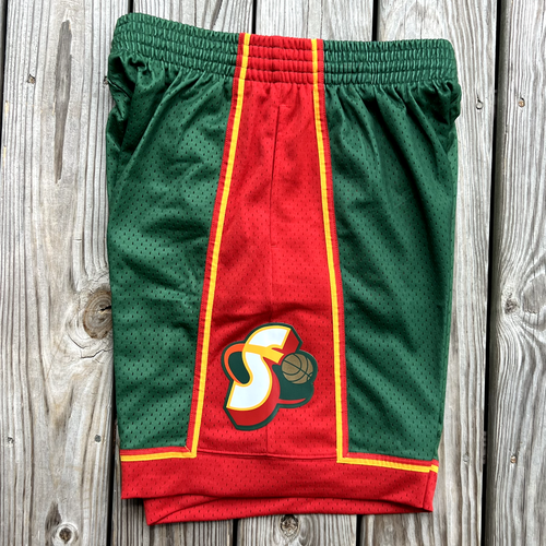 Pantalones Cortos Para Hombre Mitchell & Ness NBA Swingman Seattle Supersonics 95-96 Verde - Imagen 3 de 10