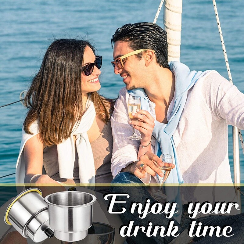 2 Pieces Stainless Steel Cup Drink Holder Boat Cup Drink Holder with for Ma F6B3 - Picture 6 of 7