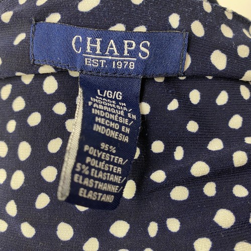 Chaps Strickkleid blau weiß gepunktet große Ärmel Boho Karriere Bauern Reise - Bild 9 von 9
