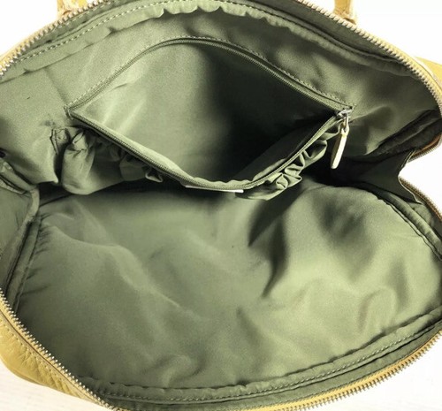 Cole Haan gelb Leder Doppelgriffe große Umhängetasche Schulter Handtasche - Bild 6 von 8