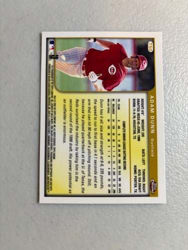 Topps 1999 cromo negociado Adam Dunn #T50 casi nuevo radiocontrol novato - Imagen 2 de 2