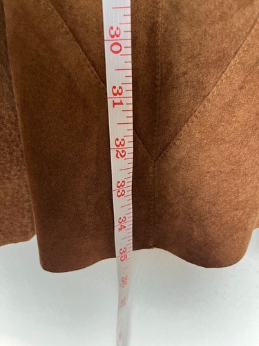 Vintage Nordstrom Suede Skirt Sz 10 Measurements S Western Cowgirl Whimsy Goth - Picture 5 of 5