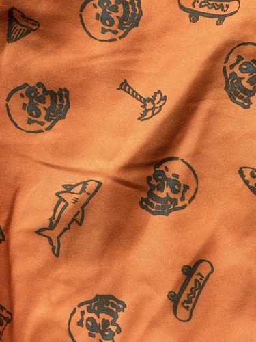 Art Class Boys Sz 16 Orange Grey Skull Skate Swim Trunks Adjustable Style Waist - Picture 3 of 7