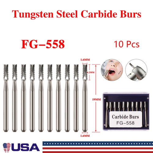 Dental Carbide Tungsten Steel Drills Burs FG Burr for High Speed Handpiece 1.6mm - Picture 40 of 140