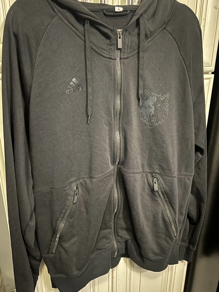 ADIDAS Minnesota Timberwolves Full Zip Hoodie Sweatshirt L - Image 2 of 4