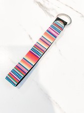 Neoprene Wrist Keychain Striped NEW