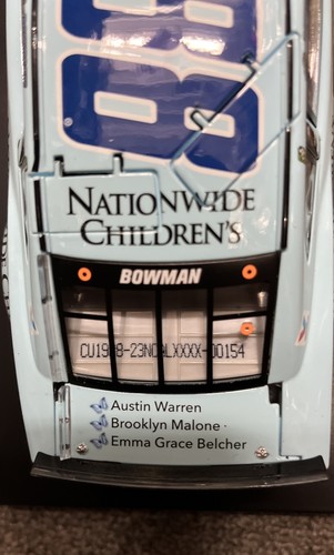 Alex Bowman 2019 Nationwide Children’s Hospital 1/24 NASCAR Die Cast Chevy - Picture 6 of 6