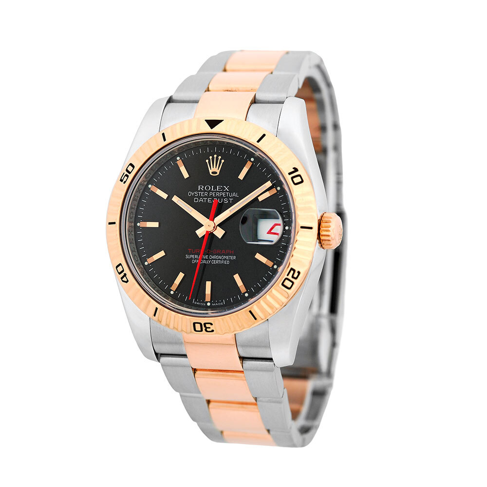 ROLEX Stainless Steel & 18K Rose Gold 36mm Datejust Turn-O-Graph 116261 Box