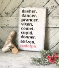 Reindeer Names Sign / Christmas Decor / Vintage Christmas / Rudolph Sign Decor