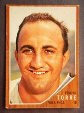 Frank Torre #303 Topps 1962 Baseball Card (Philadelphia Phillies) *G