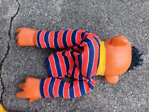 Vintage 1970's Muppets SESAME STREET Bert And Ernie Rubber & Cloth Hand Puppets - Picture 5 of 12