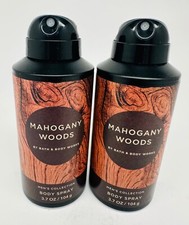 2 BATH  BODY WORKS MAHOGANY WOODS MEN'S COLLECTION BODY SPRAY 3.7 oz NEW