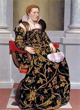Nice Oil painting Giovanni Battista Moroni Portrait of Isotta Brembati Grumelli