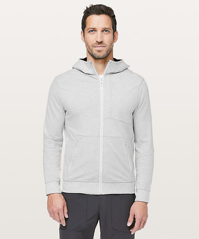 Lululemon City Sweat Zip Hoodie Heathered Ultra Light Grey Size XL Nowe akcje