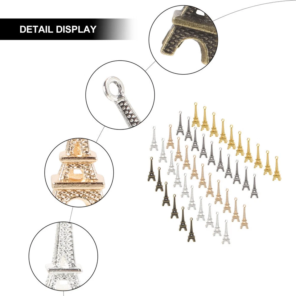  60 Pcs Eiffelturm Anhänger Eiffelturm-Souvenirs Schlüsselanhänger Masse - Bild 2 von 4