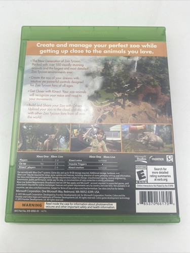 Zoo Tycoon (Microsoft Xbox One, 2013) Tested And Clean - Picture 4 of 4