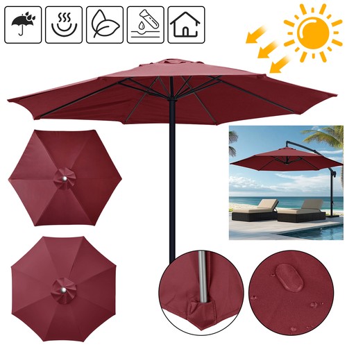 Replacement Fabric Parasol Garden Canopy 2m 2.5m 2.7m 3m Cover 6 8 Arm Umbrella - Picture 4 of 54
