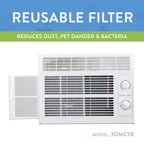 5000 BTU 115V Window Air Conditioner Manual 2 Speed Washable Filter Room Cooler - Picture 3 of 7