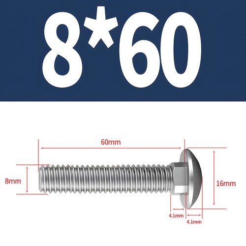 Tornillos de bloqueo tornillos de cabeza plana M5 M6 M8 M10 M12 acero inoxidable V2A DIN 603 - Imagen 41 de 73