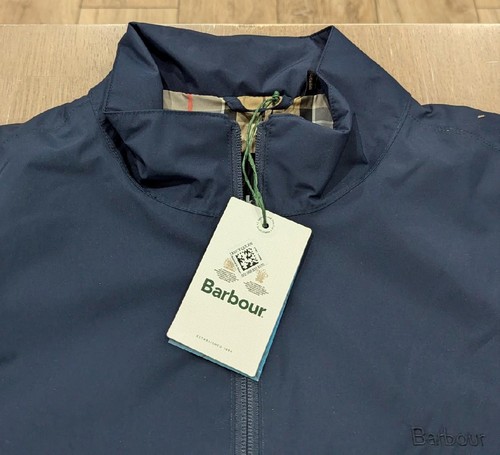 $250 Mens Barbour "Korbel" Zip Up Polyester Jacket Blue 2XL - Picture 2 of 8