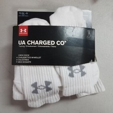 Under Armour UA Crew Socks-Boys Kids Youth, White, 13.5K-4Y
