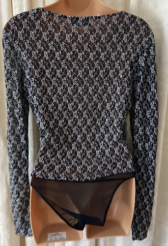 Cosabella Made in Italy Sheer Lacey Black Bodysuit Size Medium EUC - Picture 5 of 9