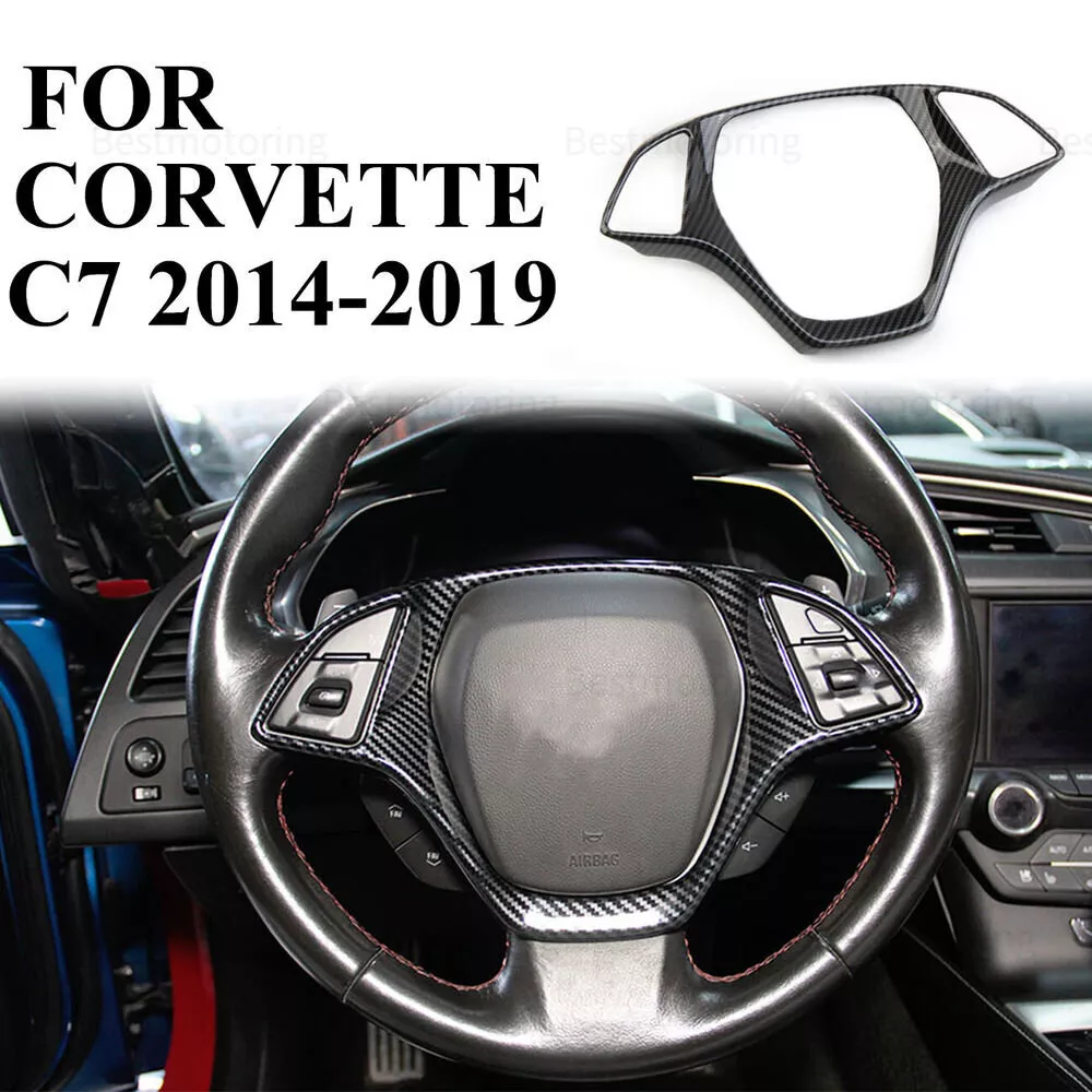 Carbon Fiber Interior Steering Wheel Cover For 2014 18 Corvette C7