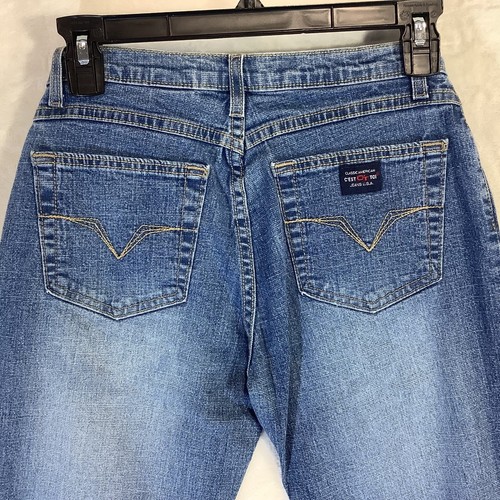 C’est Toi Jeans Blue Denim Pants Sz 1-2 Stretch Jeans Low Rise Flare Leg - Picture 5 of 6