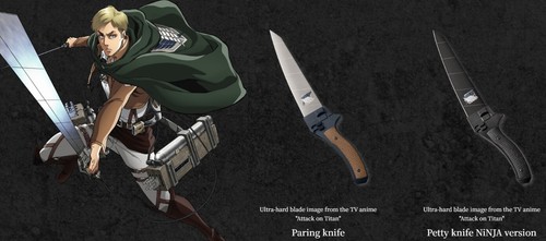 Garrack Attack on Titan x Seki City Ninja Damascus Chef Knife Collection - Picture 12 of 45