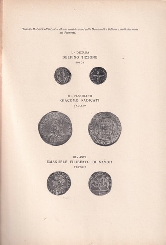 Alcune Considerazioni sulla Numismatica del Piemonte - 1933 Cavallermaggiore - Imagen 2 de 2