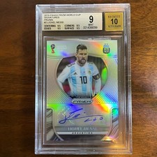 Lionel Messi 2018 World Cup Prizm Signatures Silver Prizms Auto /25 BGS 9 #2