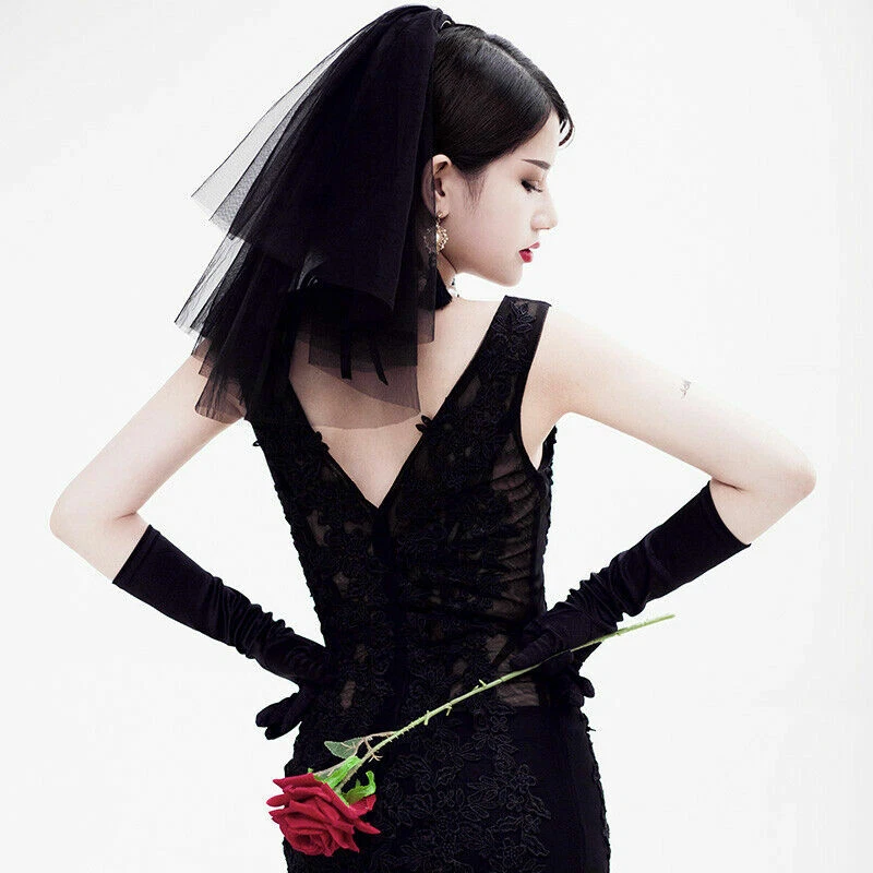 Braut Schleier Vintage Kopfschmuck Cosplay Custom Mantille Shorts Hautfarben - Bild 2 von 4