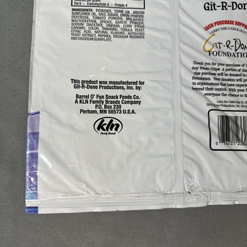 Larry the Cable Guy Tator Potato Chips Barbecue Rib Flavored Empty Bag 2014 - Picture 9 of 12