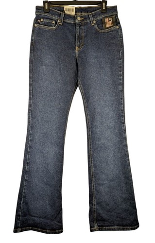 Polo Ralph Lauren Low Rise Slim Fit Stretch Denim Jeans Womens 9/10 Blue Bootcut - Picture 2 of 8
