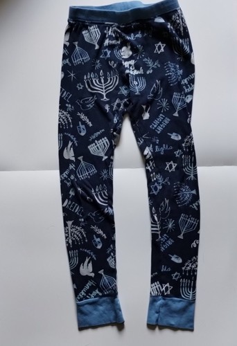 Boy Girl Kids Size 10 Long Sleeve Pants Hanukah hanukkah Blue Pajamas PJ Set - Picture 2 of 14