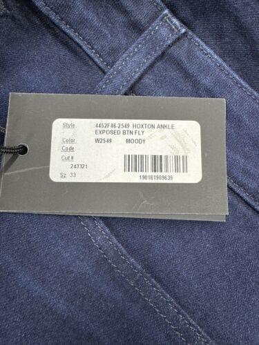 Pantalones de mezclilla elásticos al tobillo Paige Hoxton - azul oscuro malhumorado - talla 33 - nuevos - Imagen 9 de 12