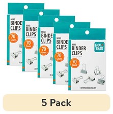 (5 pack) Pen+Gear Mini Binder Clips, Silver, 70 Count