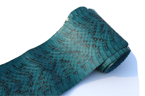 Genuine Snake Leather  Snake Skin Snak Craft Suppl Glossy Green Natural Texture - Picture 1 of 3