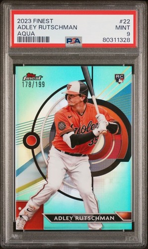 2023 Finest Adley Rutschman Rookie Aqua Refractor /199 Low Pop #22 Mint PSA 9 🔥 - Bild 1 von 3