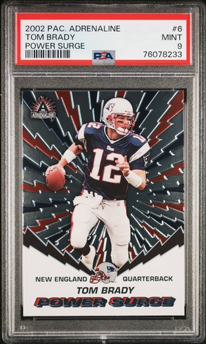 2002 Pacific Adrenalin Tom Brady Power Surge #6 PSA 9 MINT! 3RD YEAR! PATRIOTEN! - Bild 1 von 2