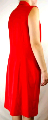 Nuevo Vestido Vaina Sharagano Elastizado Rojo Sólido Dorado Cremalleras Para Mujer Talla 12 - Imagen 6 de 18
