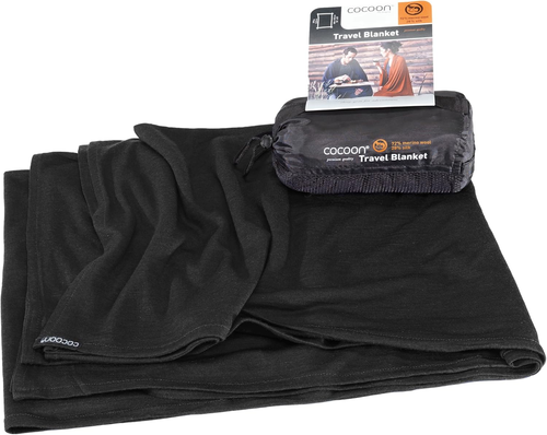Travel Blanket - Coperta Da Viaggio in Lana Merino E Seta, Colore: Nero