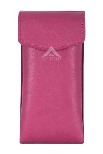 Genuine Leather Glasses Case Sleeve Spec Reading Sun Double Side Glasses Pouch - Picture 16 of 31