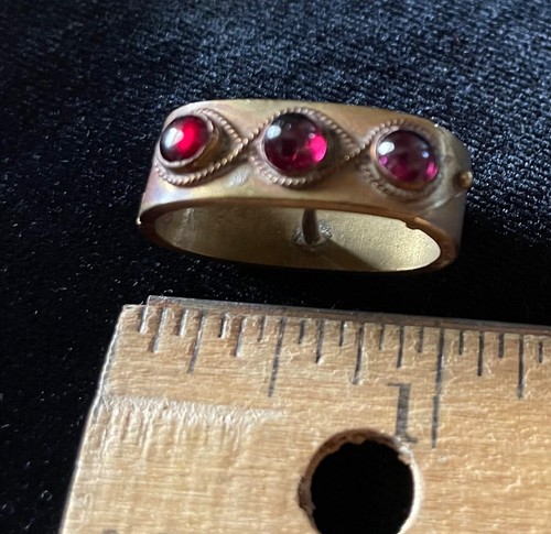 antiker Granat/Gold Schal Pin - Bild 2 von 4