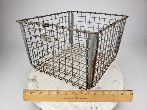 Vintage Locker Basket #130 Washburn Company Bin Storage Laundry Gym 12 x 13 x 8