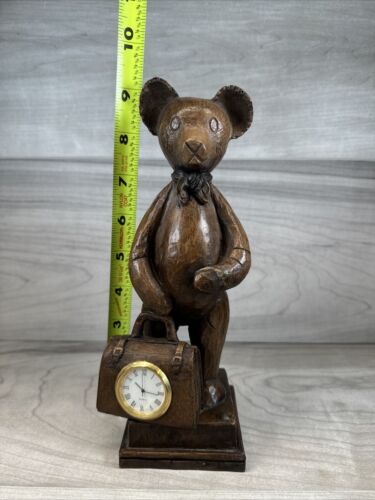 Maletín de madera con RELOJ AVELLANA CASA 10" hecho a mano Inglaterra ¡RARO! - Imagen 14 de 16