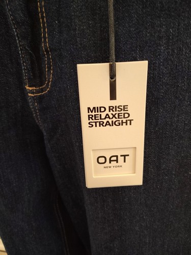 OAT New York Jeans Damen 4/27 Straight Leg Blau Mid Rise Cuffed Hem Denim  - Bild 5 von 12